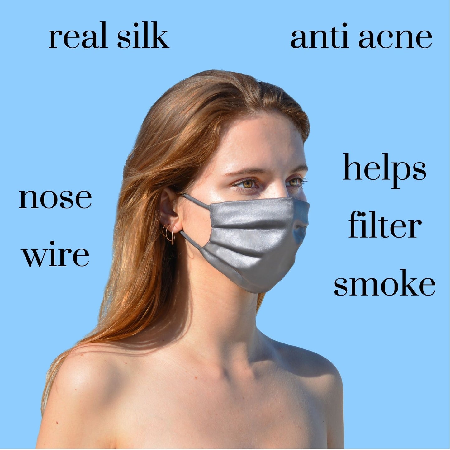 Pure Silk Face Mask Anti Acne Hypoallergenic