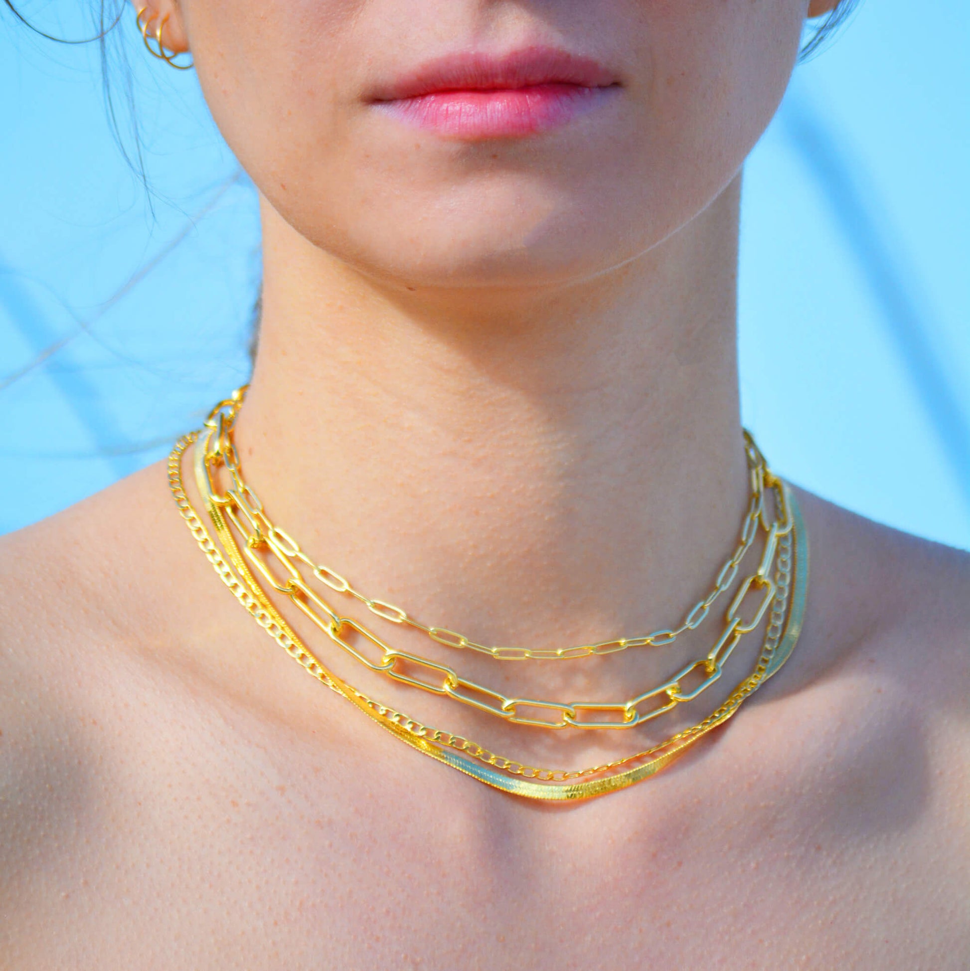 Dotted X Paperclip Necklace - Susan Shaw